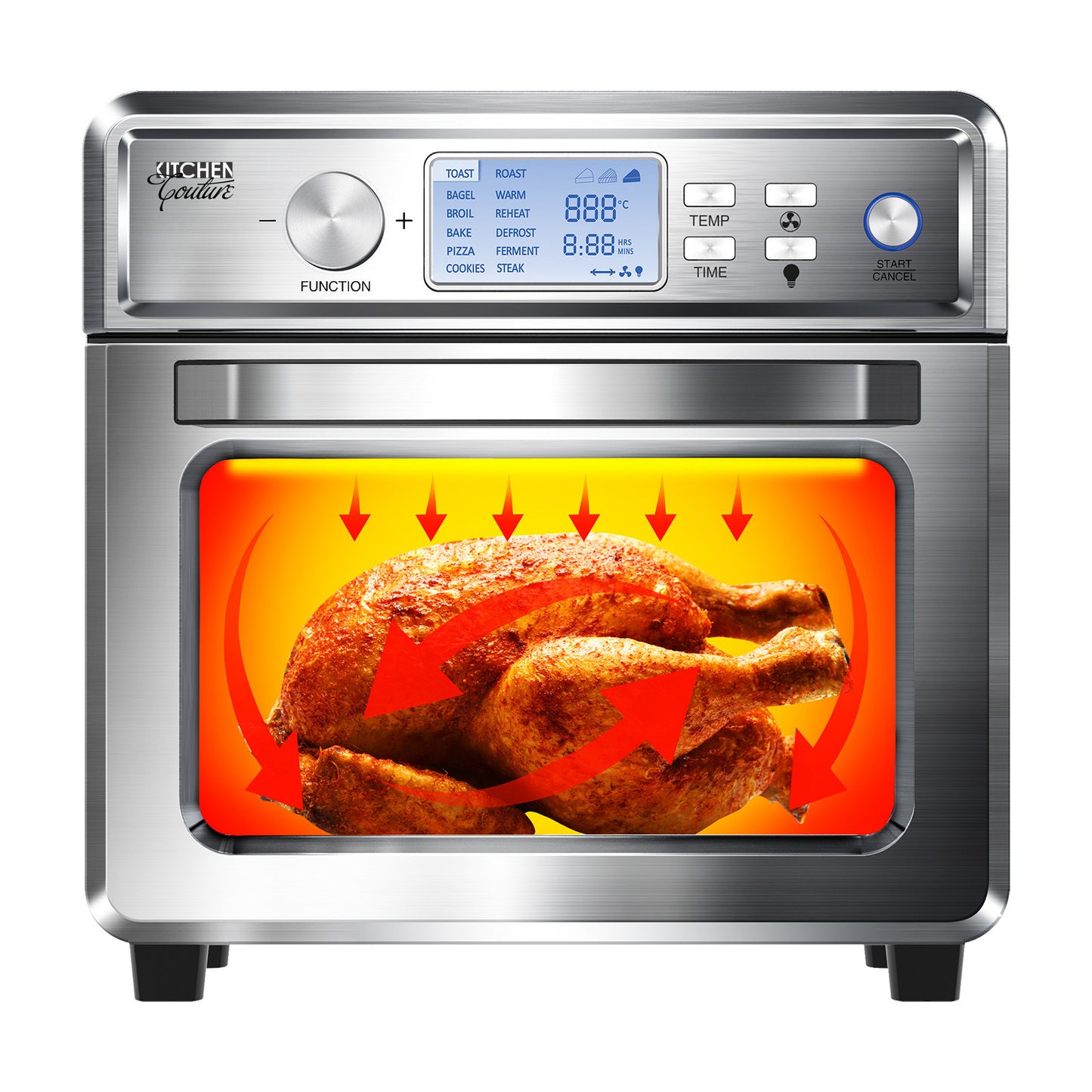 Kitchen Couture Air Fryer 24 Litre Multifunctional LCD Display Stainless Steel