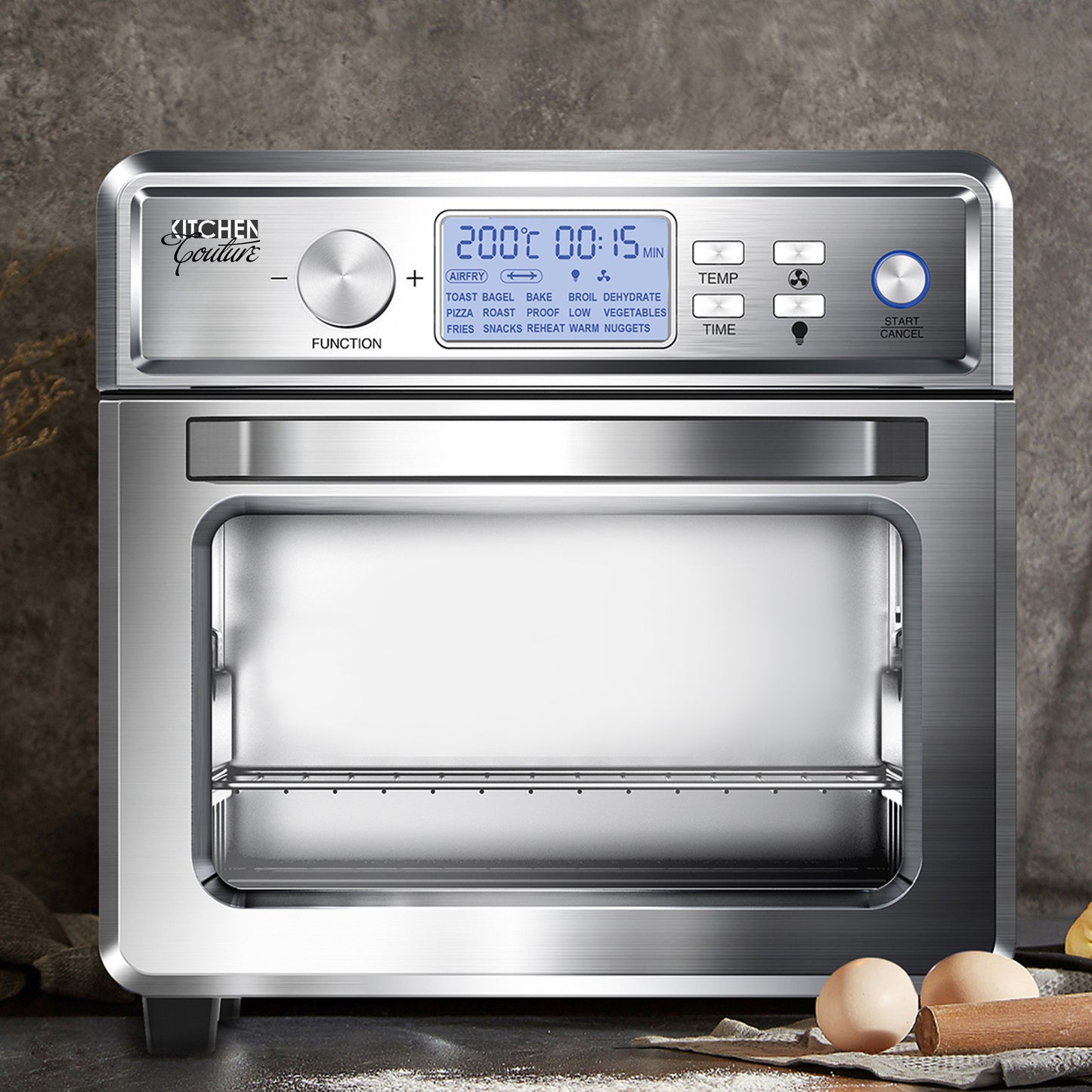 Kitchen Couture Air Fryer 24 Litre Multifunctional LCD Display Stainless Steel