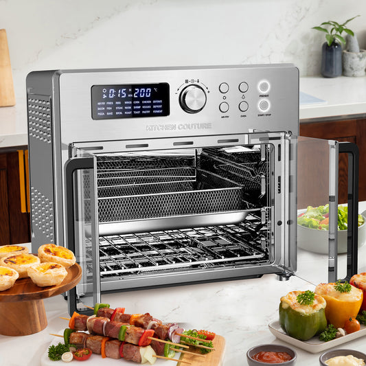Kitchen Couture 25 Litre Air Fryer Oven French Door 22 Presets Stainless Steel