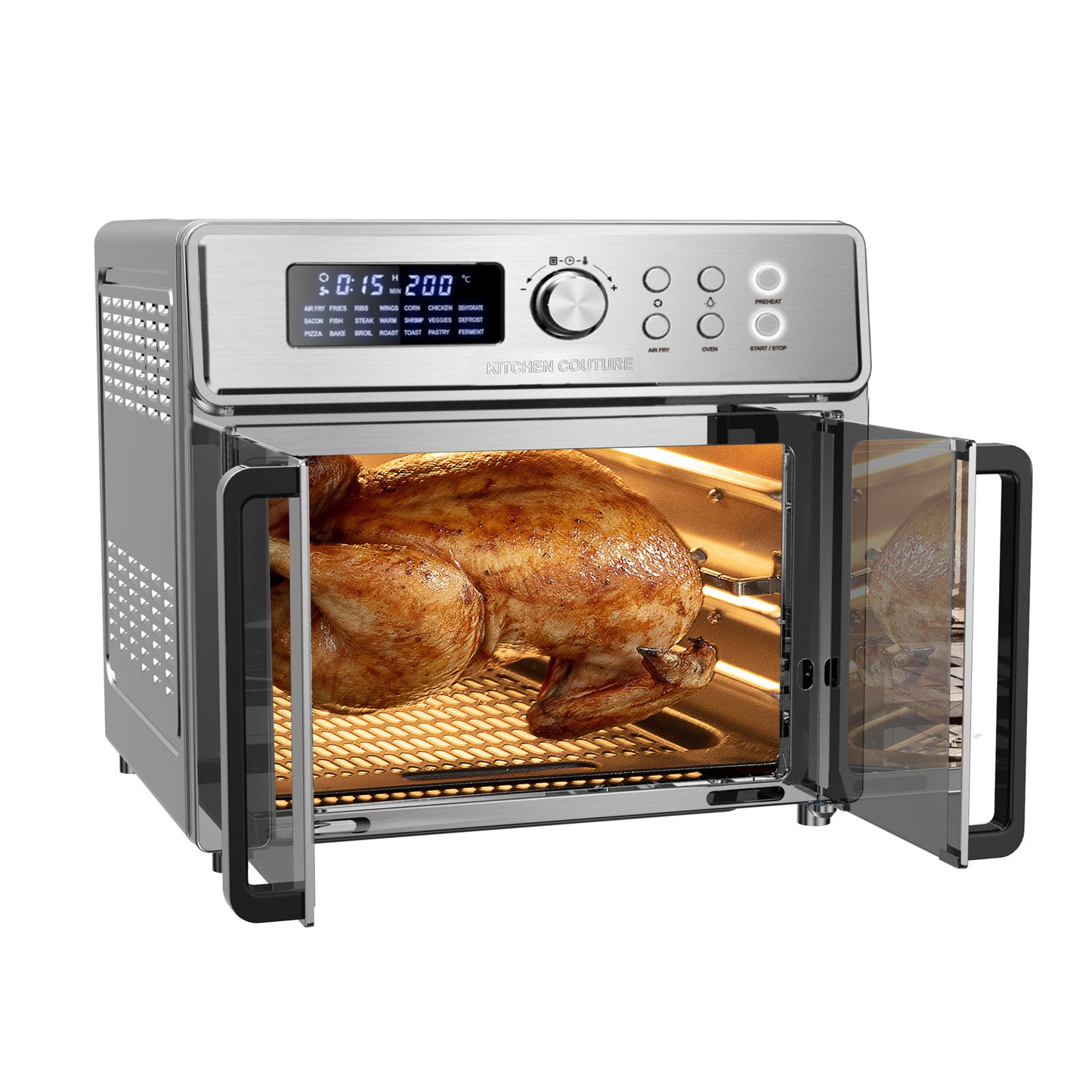Kitchen Couture 25 Litre Air Fryer Oven French Door 22 Presets Stainless Steel