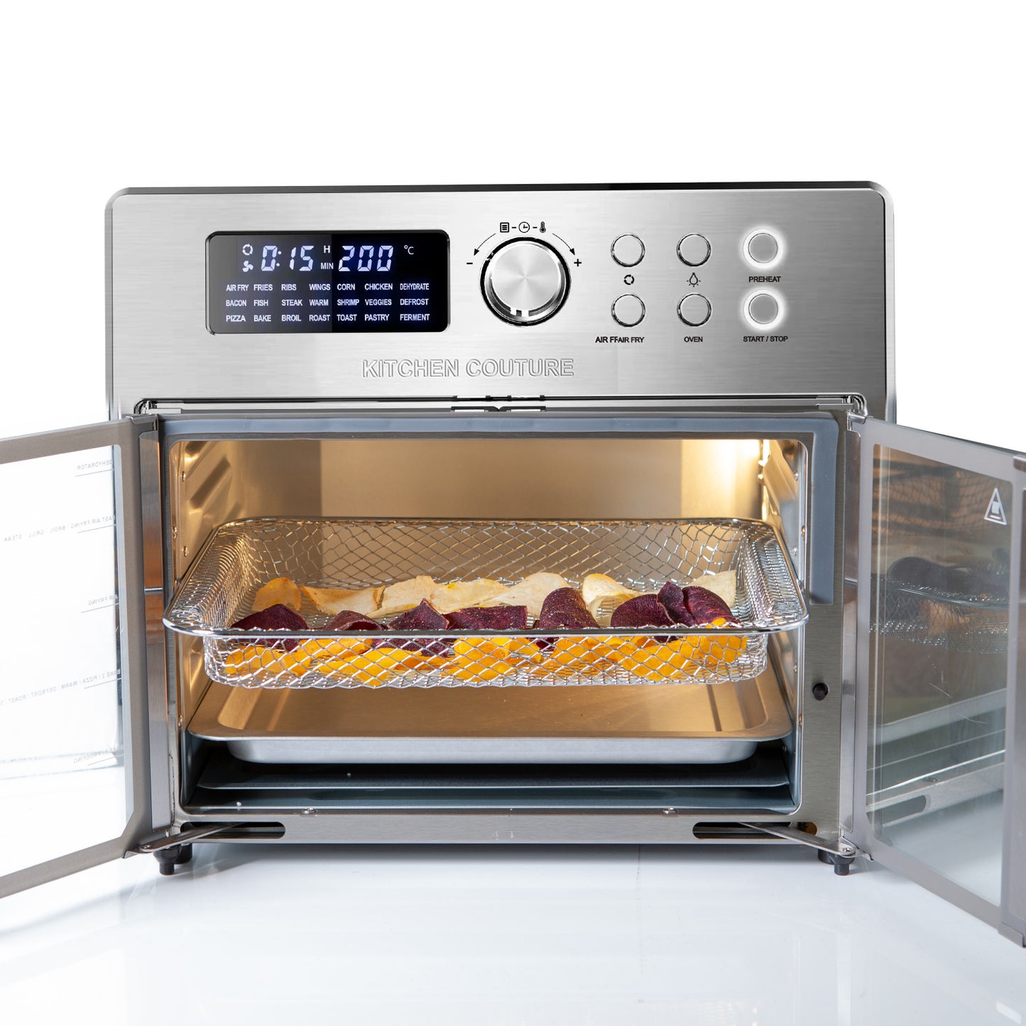 Kitchen Couture 25 Litre Air Fryer Oven French Door 22 Presets Stainless Steel