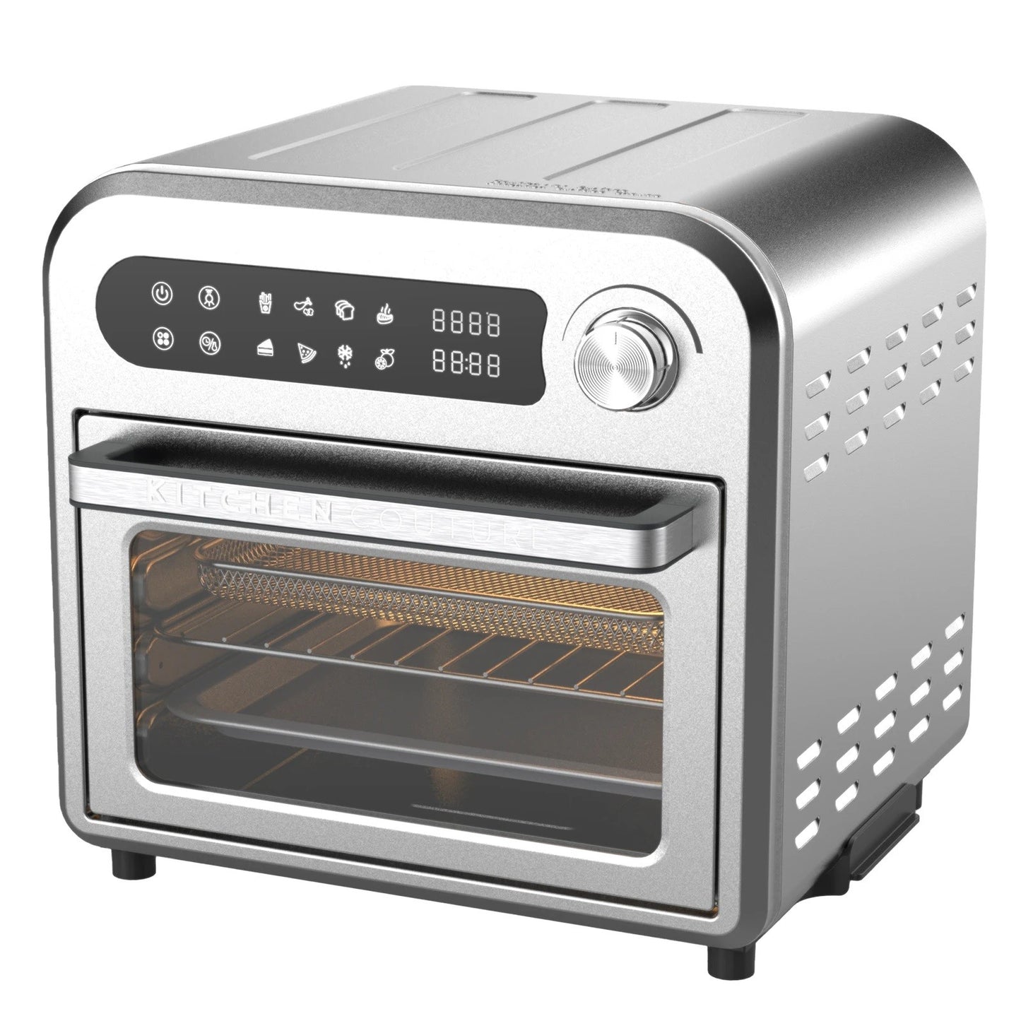 Kitchen Couture Compact Air Fryer Oven Easy Cooking 7 Programs Stainless Steel