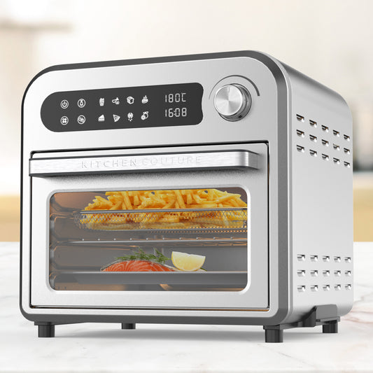 Kitchen Couture Compact Air Fryer Oven Easy Cooking 7 Programs Stainless Steel