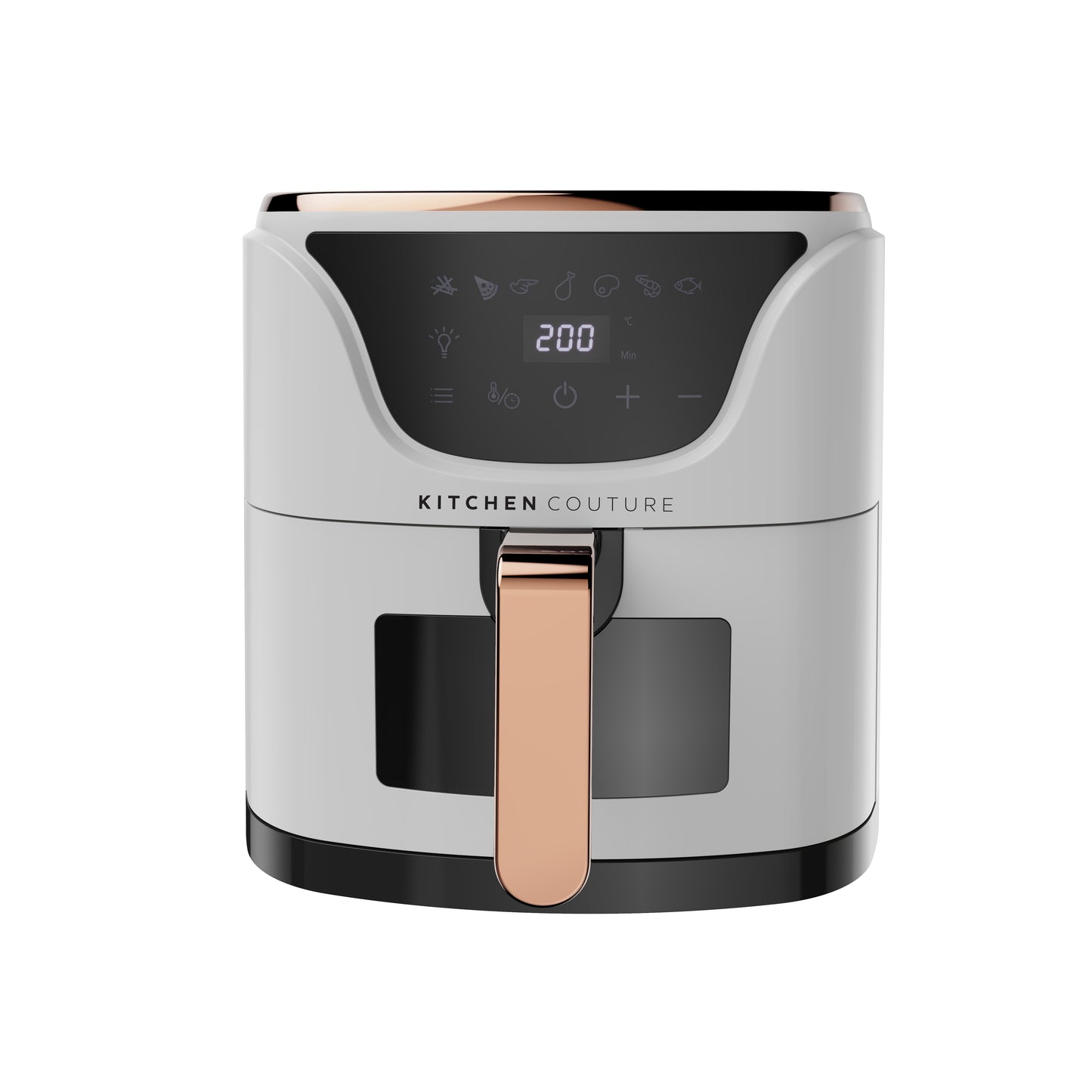 Kitchen Couture Air Fryer Clear View 7 Preset Functions 7 Litre White Rose Gold