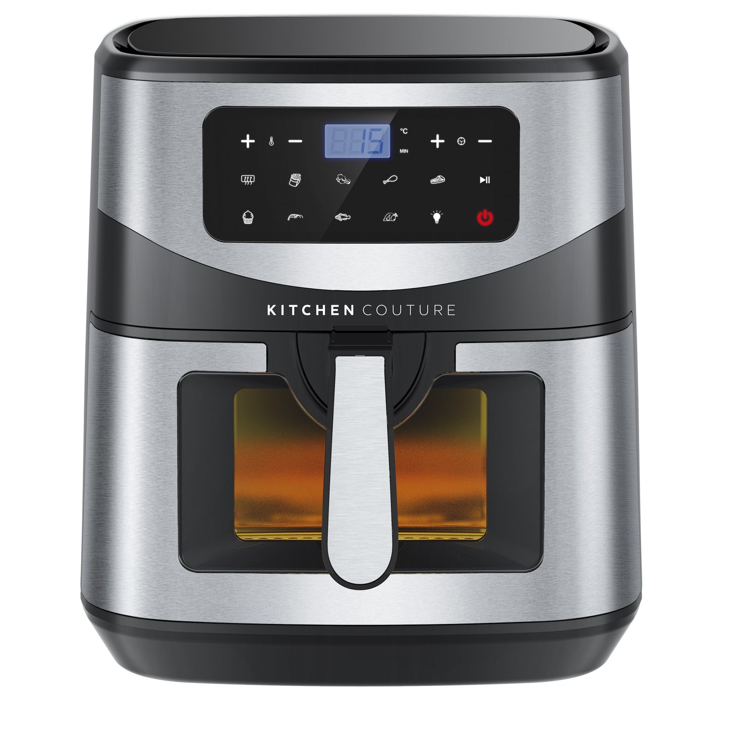 Kitchen Couture 12 Litre Clear View Digital Air Fryer Large Capacity Silver
