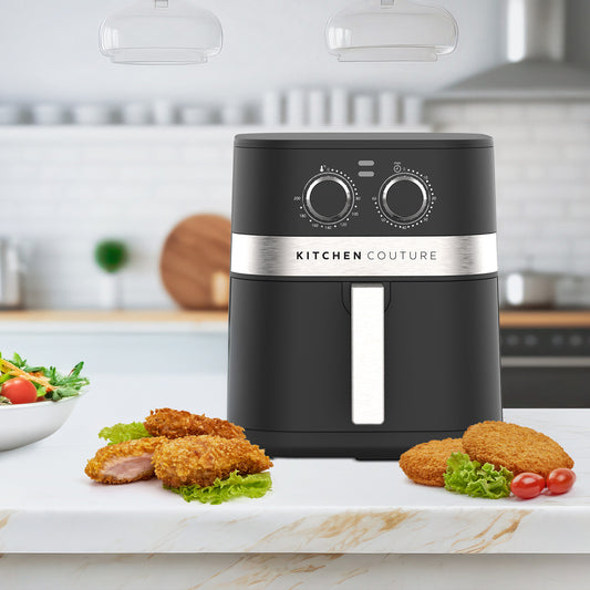 5.5L Compact Air Fryer with Non-Stick Basket – Black