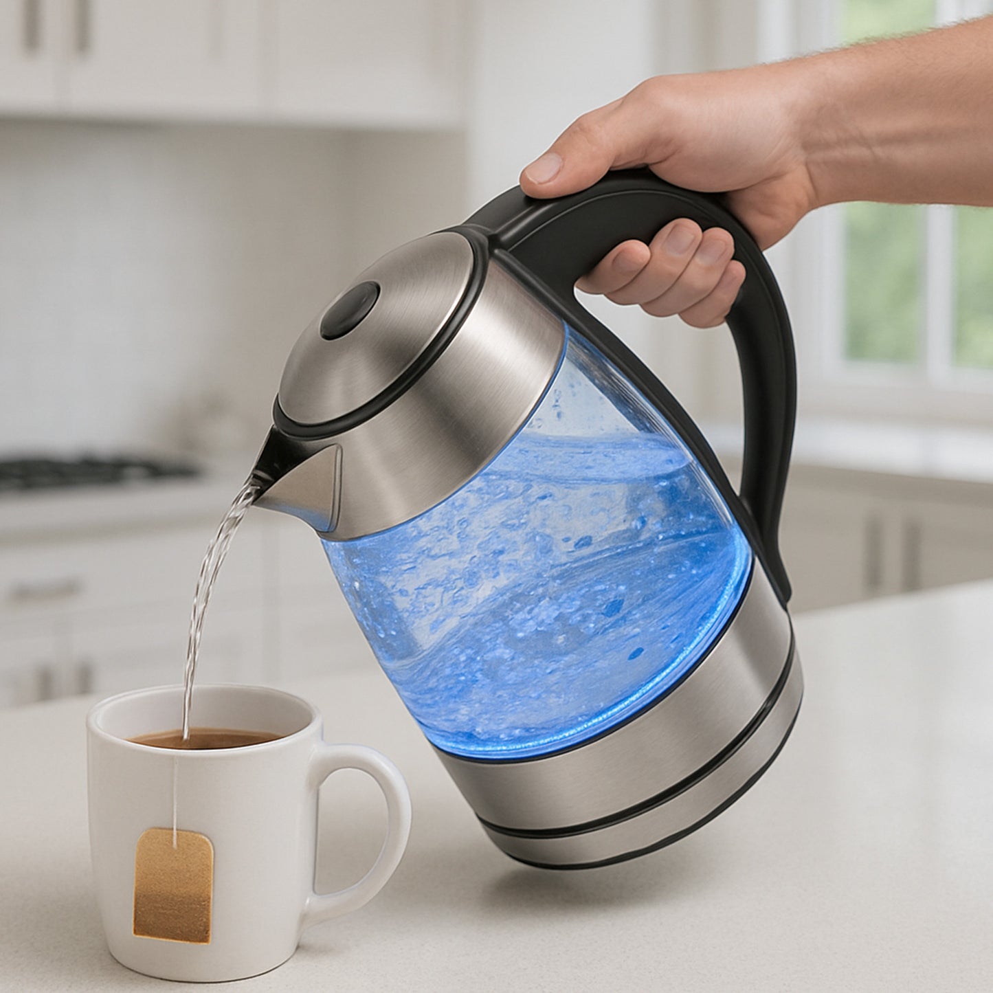 Kitchen Couture 1.7L Double Wall Glass Kettle with Thermoguard™ Protection