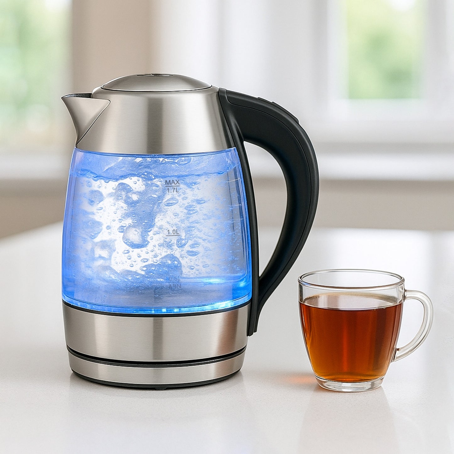 1.7L Glass Kettle with Thermoguard Protection