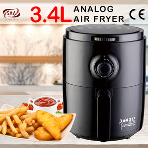 Open image in slideshow, Kitchen Couture Air Fryer Healthy Food No Oil Cooking Recipe 3.4L Capacity Black

