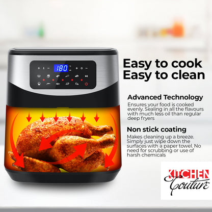 12L Digital Air Fryer with One-Touch Controls – Silver