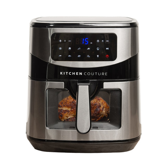 Kitchen Couture 12 Litre Clear View Digital Air Fryer Large Capacity Silver