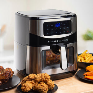 Kitchen Couture 12 Litre Clear View Digital Air Fryer Large Capacity Silver