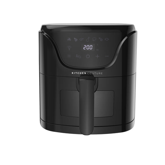 Kitchen Couture 6 Litre Air Fryer Clear View 7 Preset Functions Compact Black