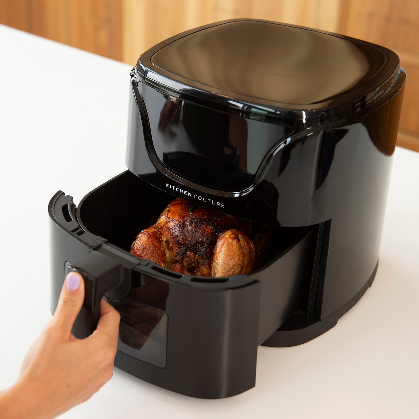 Kitchen Couture 6 Litre Air Fryer Clear View 7 Preset Functions Compact Black