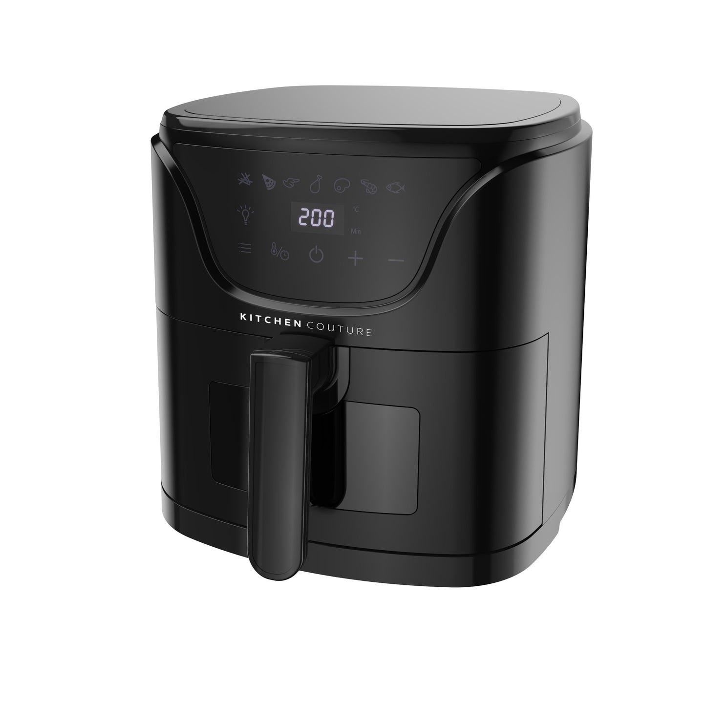 Kitchen Couture 6 Litre Air Fryer Clear View 7 Preset Functions Compact Black
