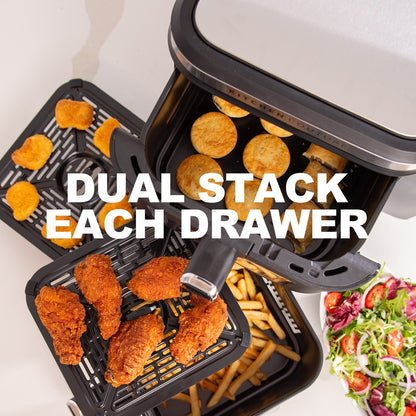 11L Dual Drawer Air Fryer with Stacked Design - Vertex