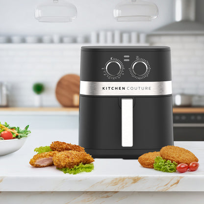5.5L Compact Air Fryer with Non-Stick Basket – Black