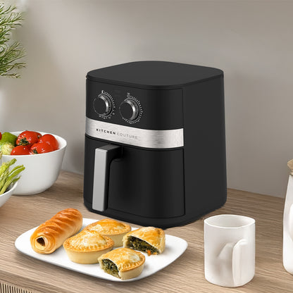 5.5L Compact Air Fryer with Non-Stick Basket – Black
