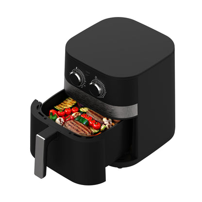 5.5L Compact Air Fryer with Non-Stick Basket – Black