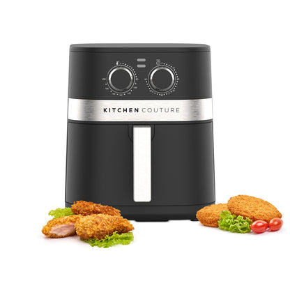 5.5L Compact Air Fryer with Non-Stick Basket – Black