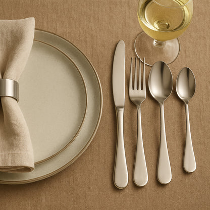 16-Piece Stainless Steel Cutlery Set with Hammered Finish