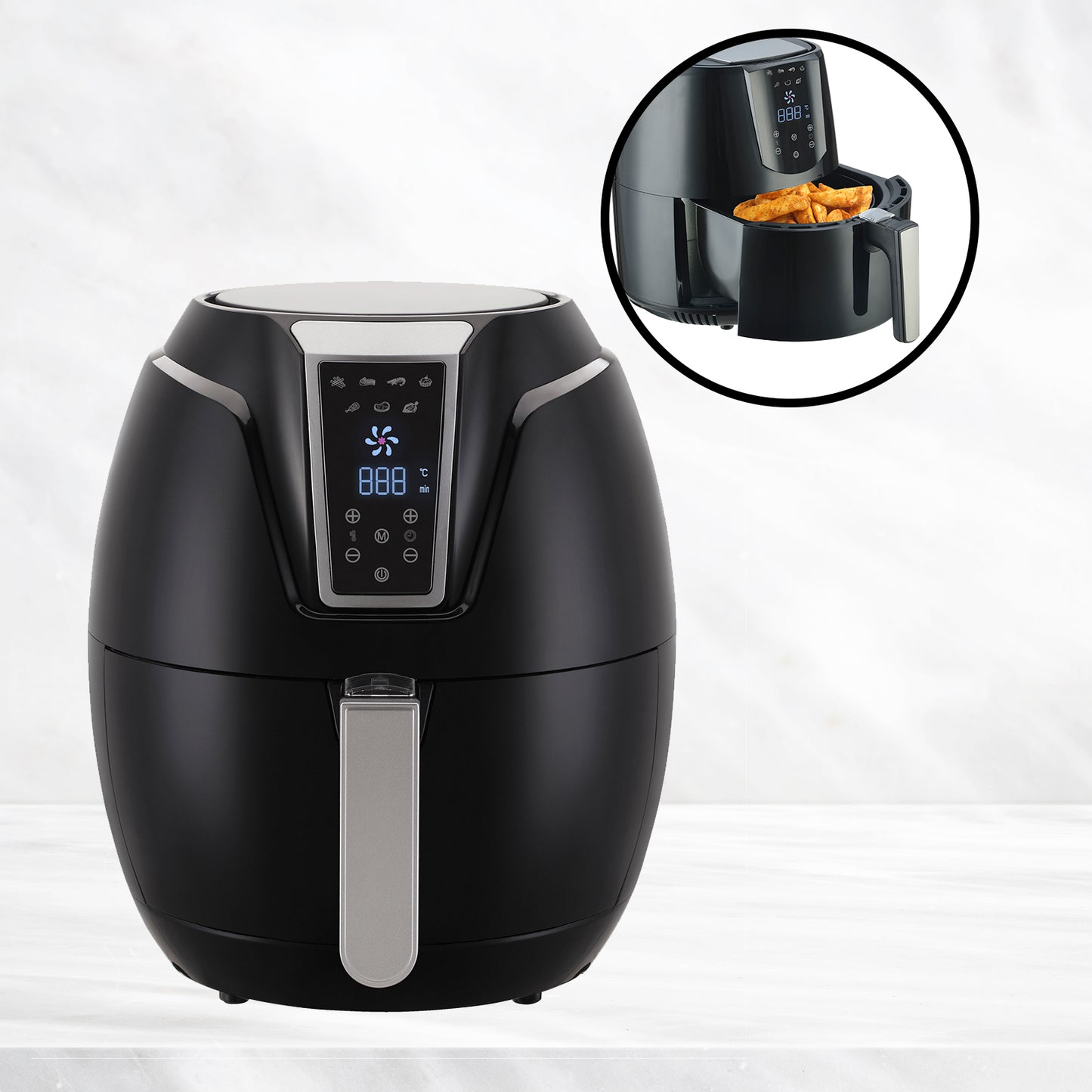 Kitchen Couture 4 Litre Air Fryer Digital Display Black 1400W Healthy Cooker