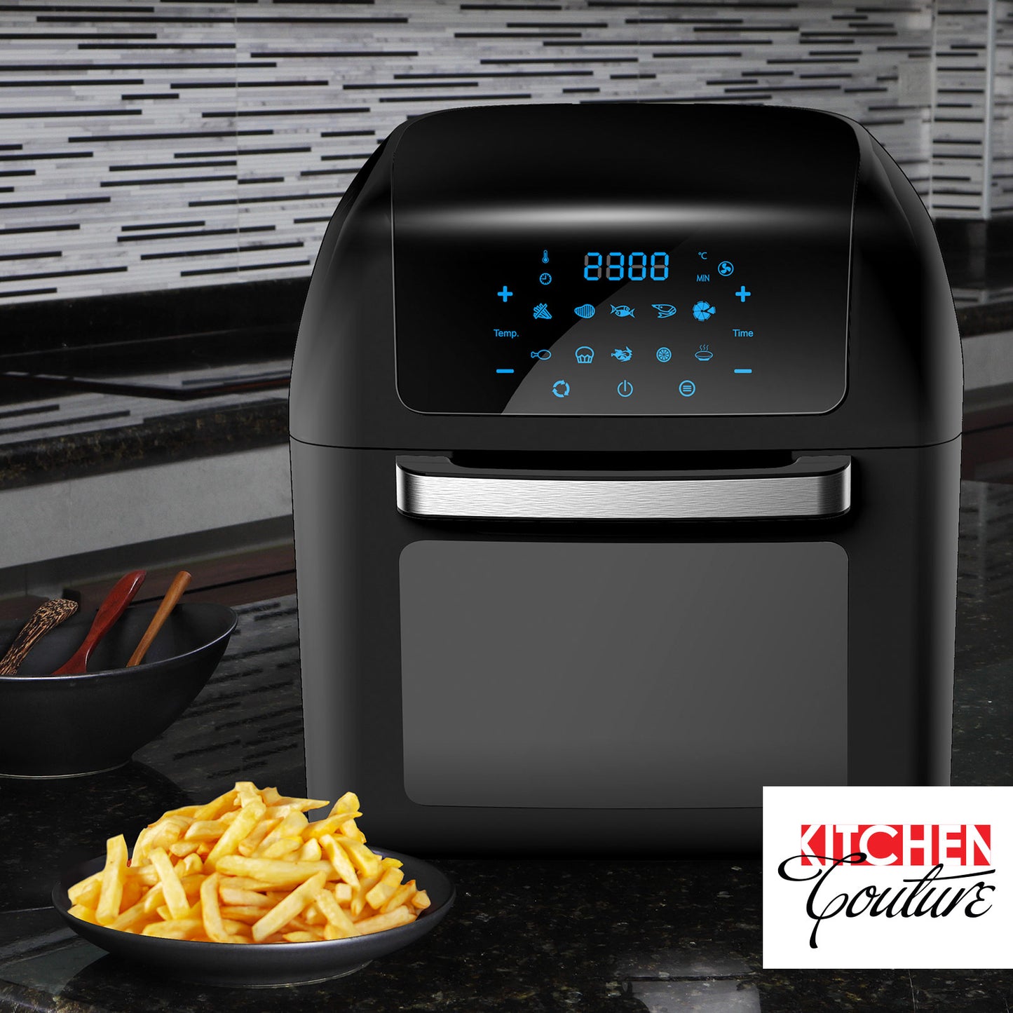 Kitchen Couture Healthy Options 13 Litre Air Fryer 10 Presets LCD Display Black