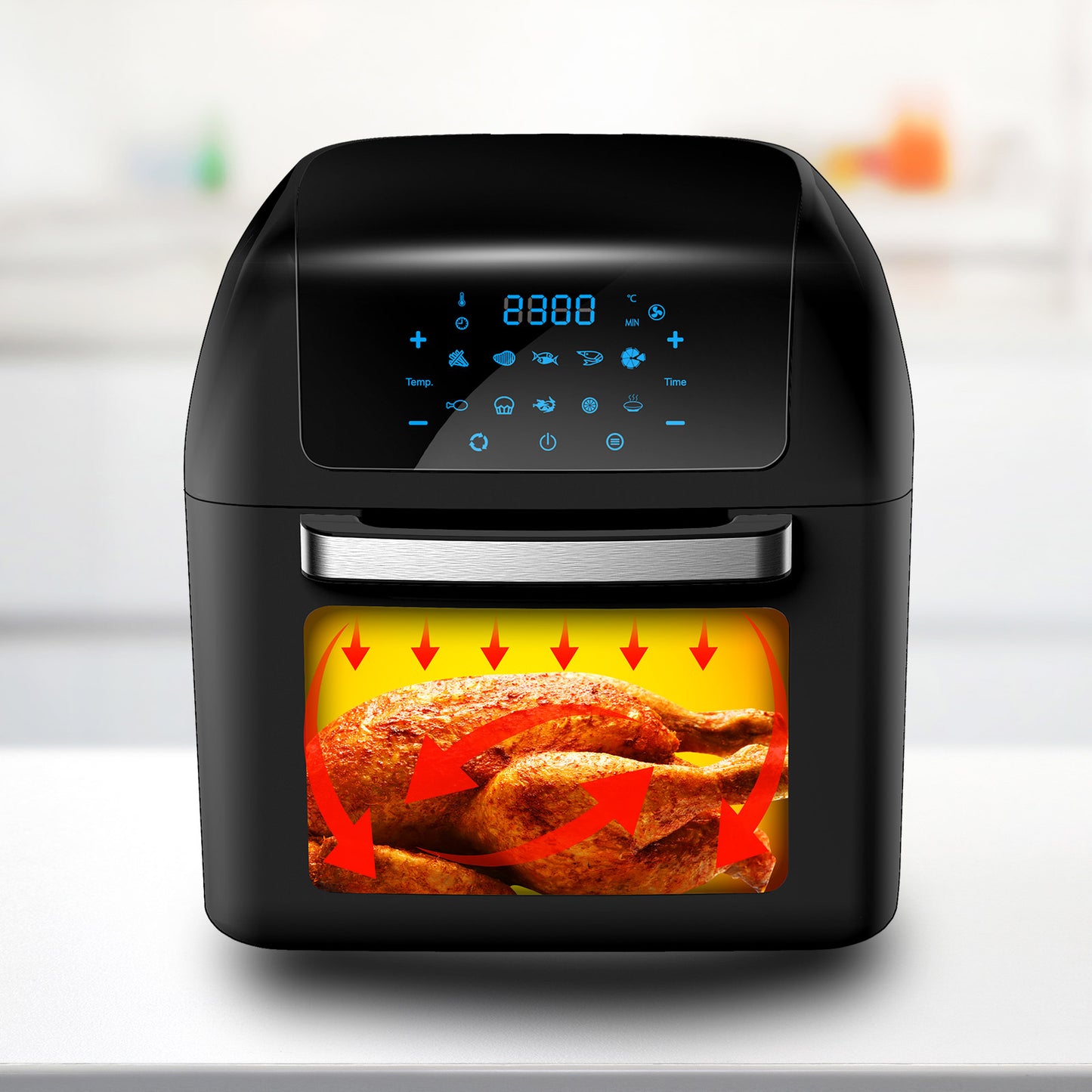 Kitchen Couture Healthy Options 13 Litre Air Fryer 10 Presets LCD Display Black