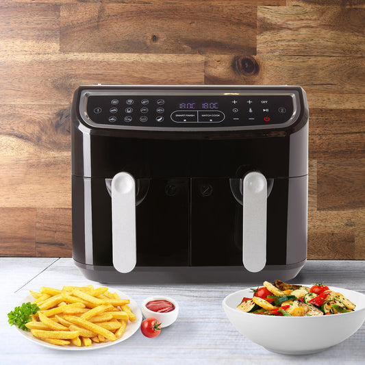 Kitchen Couture DUO 2-Basket 12-in-1 Digital Air Fryer 2 x 4.5 Litre LED Display