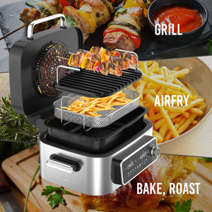 Kitchen Couture Top Loading Air Grill Family XL Air Fryer Stainless Steel Silver