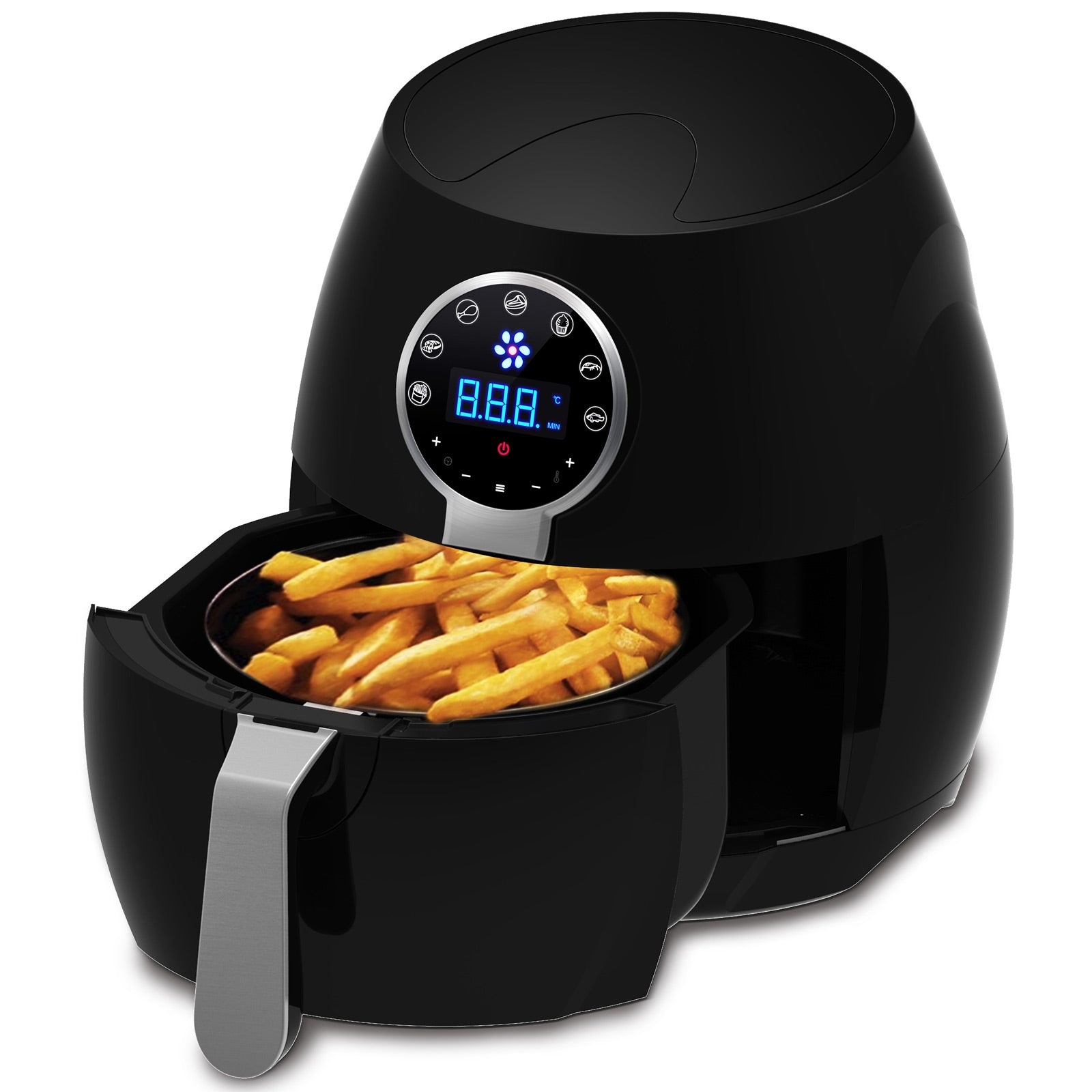 Kitchen Couture Black 5L Digital Air Fryer Low Fat Fast Cooking LCD Touch Screen